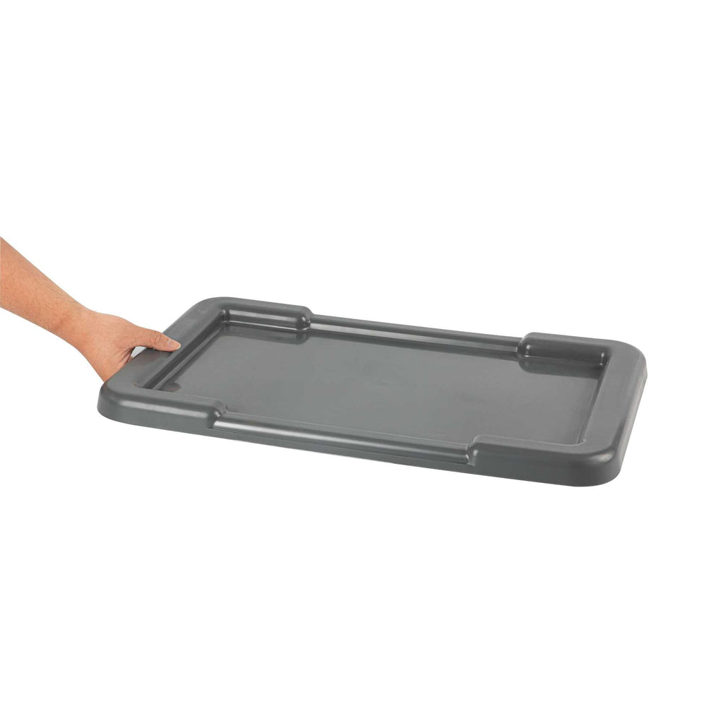 Met Lux Dark Gray Recessed Lid - Fits Meat Lug / Tote Box - 25" x 16" - 1 count box