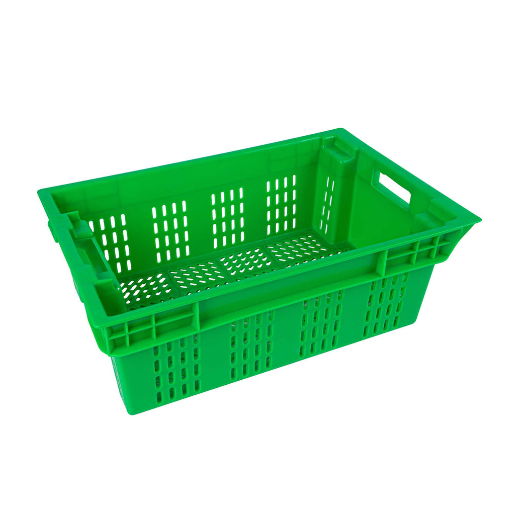 Met Lux Green Vented Agricultural Crate - 23 1/2" x 15 3/4" x 7 3/4" - 1 count box