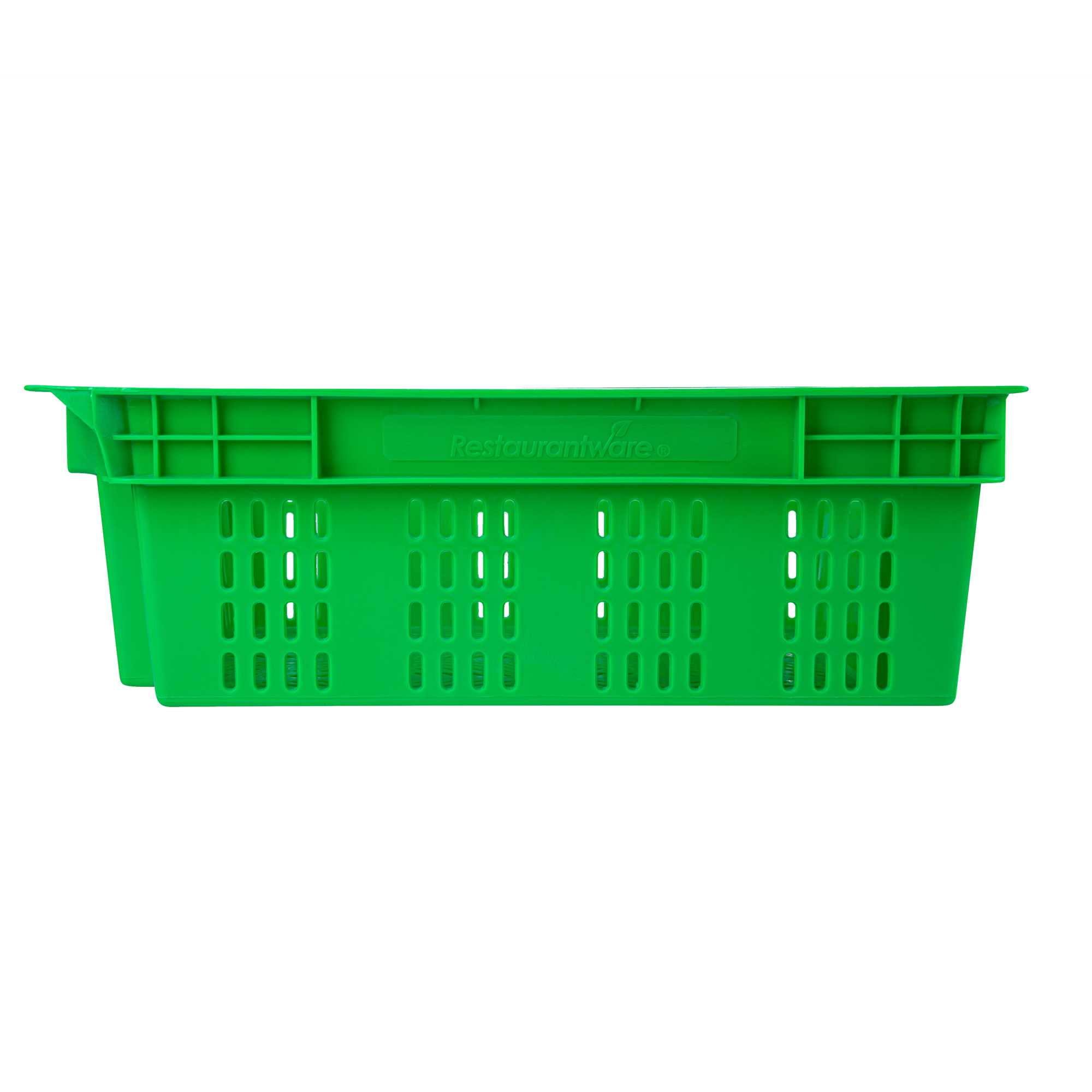 Met Lux Green Vented Agricultural Crate - 23 1/2" x 15 3/4" x 7 3/4" - 1 count box