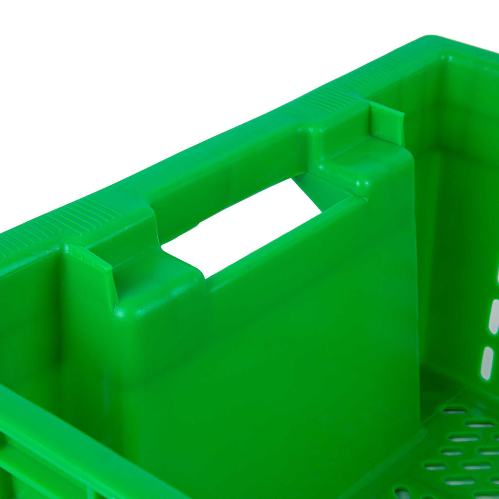 Met Lux Green Vented Agricultural Crate - 23 1/2" x 15 3/4" x 7 3/4" - 1 count box