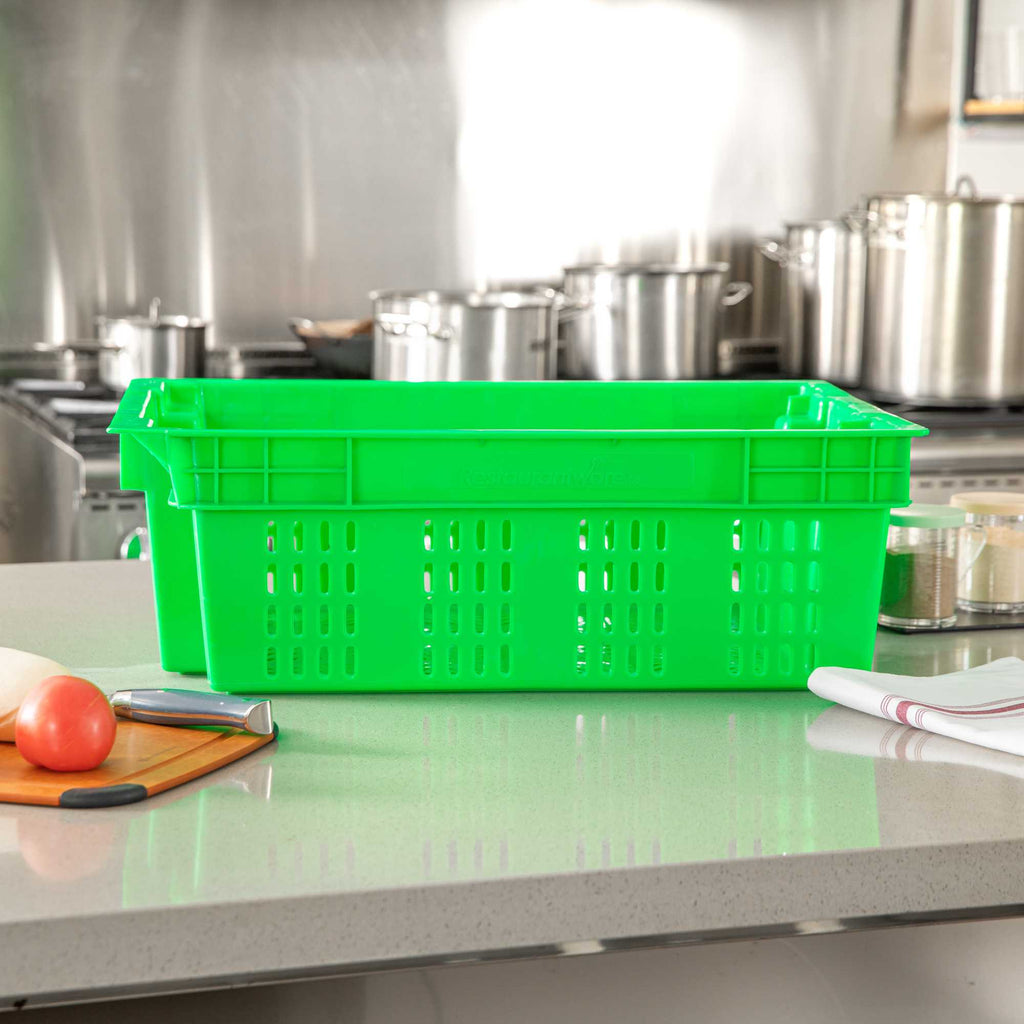 Met Lux Green Vented Agricultural Crate - 23 1/2" x 15 3/4" x 7 3/4" - 1 count box