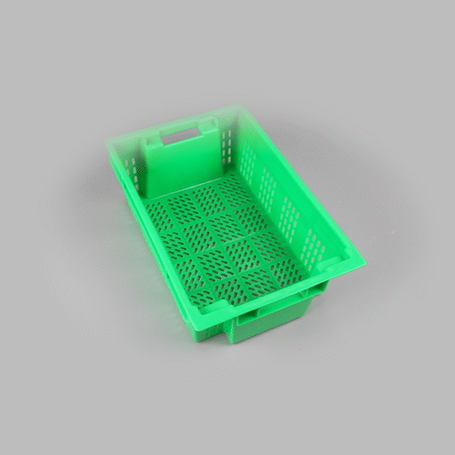 Met Lux Green Vented Agricultural Crate - 23 1/2" x 15 3/4" x 7 3/4" - 10 count box
