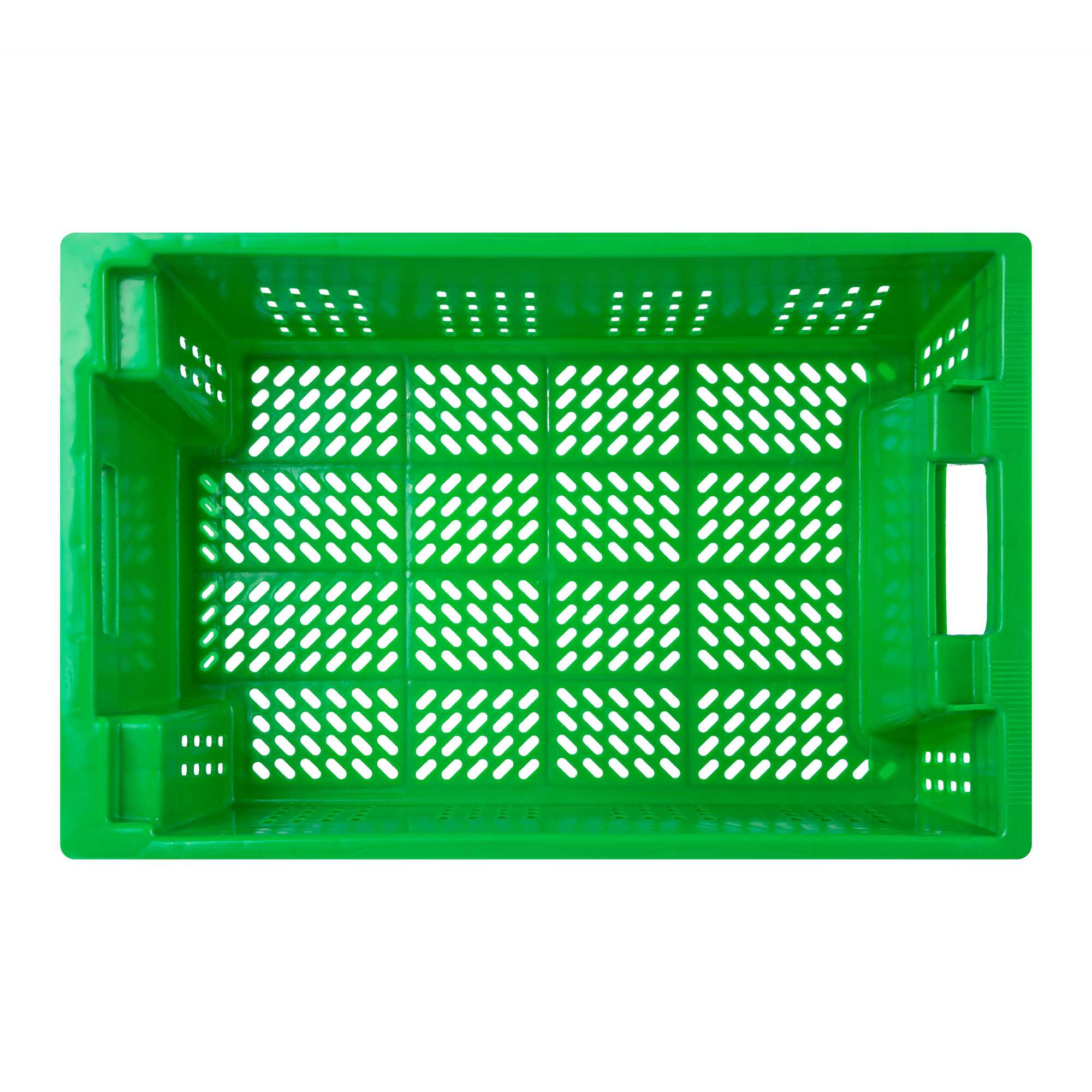 Met Lux Green Vented Agricultural Crate - 23 1/2" x 15 3/4" x 7 3/4" - 10 count box