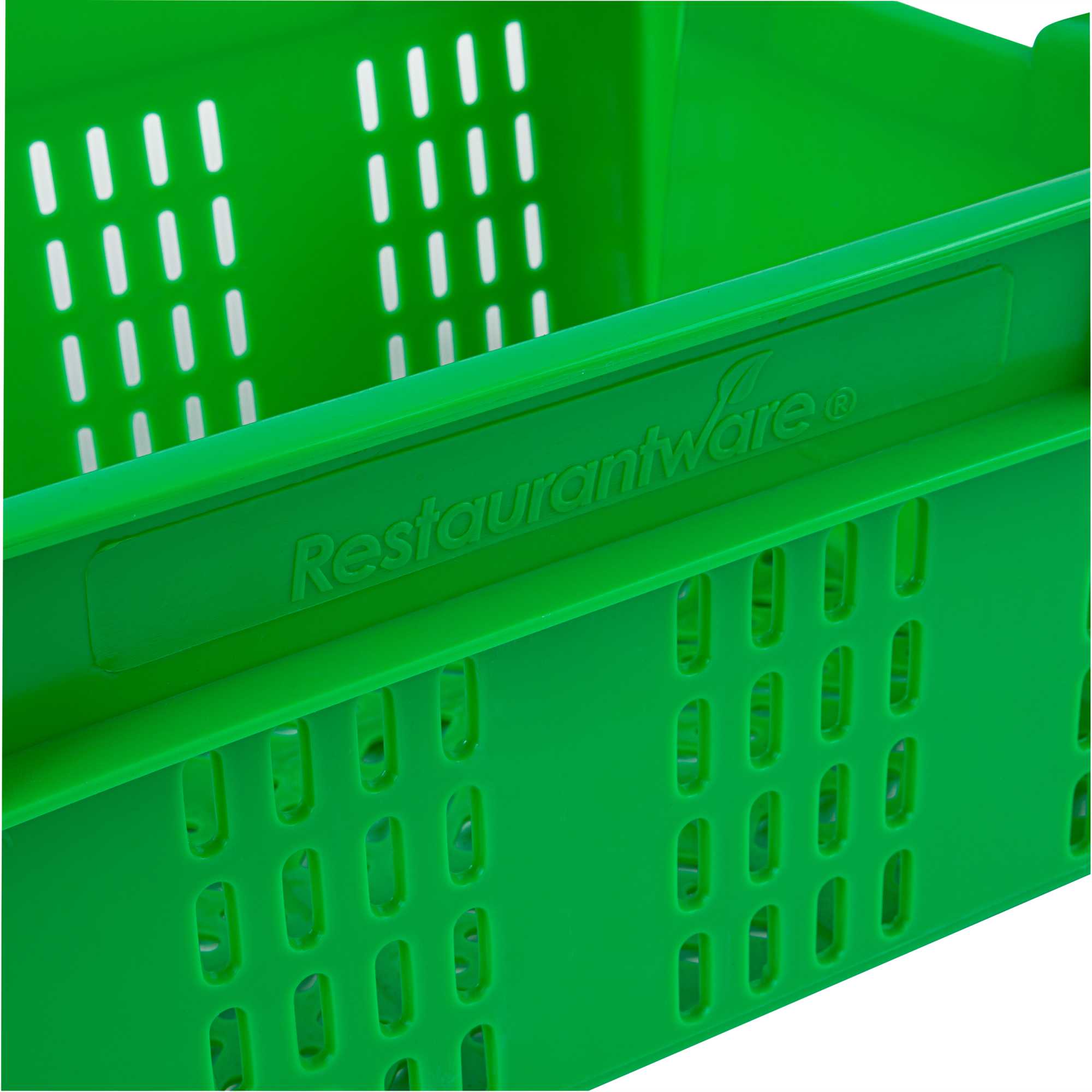 Met Lux Green Vented Agricultural Crate - 23 1/2" x 15 3/4" x 7 3/4" - 10 count box