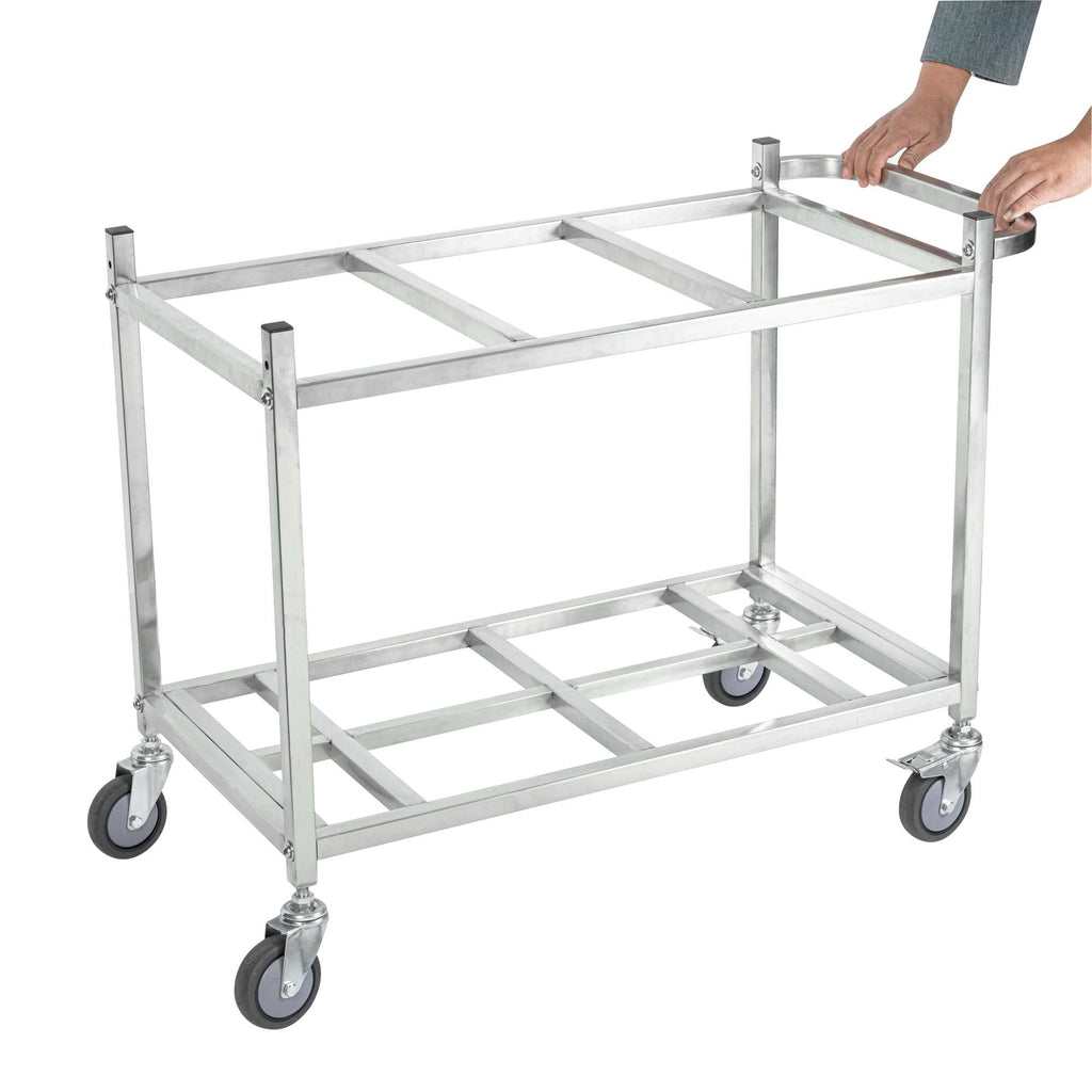 Met Lux Stainless Steel Triple Ingredient Bin Cart - Fits Three 10-Gallon Bins - 36 1/2" x 17" x 28 3/4" - 1 count box