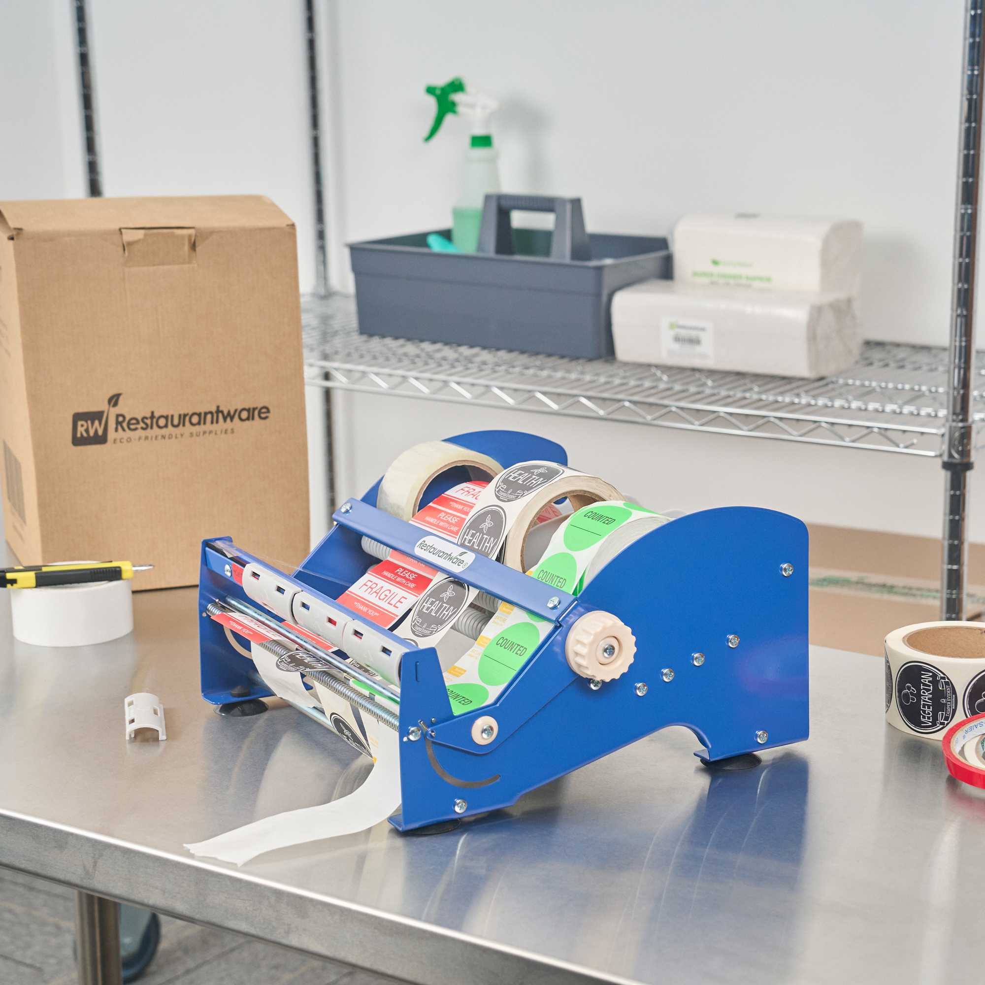 Handy Tek Manual Multi-Roll Tape and Label Dispenser - 12" Working Width - 14 1/2" x 13 1/2" x 7" - 1 count box