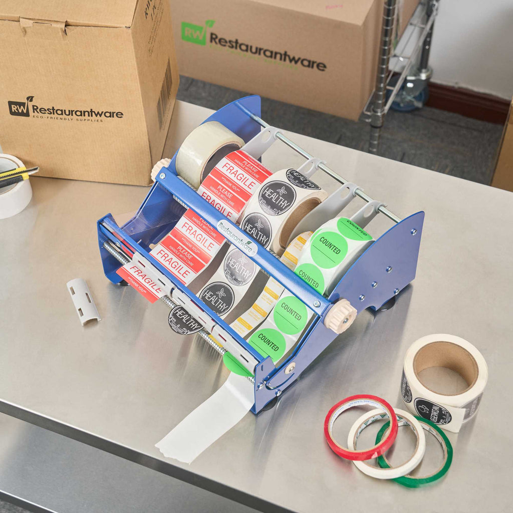 Handy Tek Manual Multi-Roll Tape and Label Dispenser - 12" Working Width - 14 1/2" x 13 1/2" x 7" - 1 count box