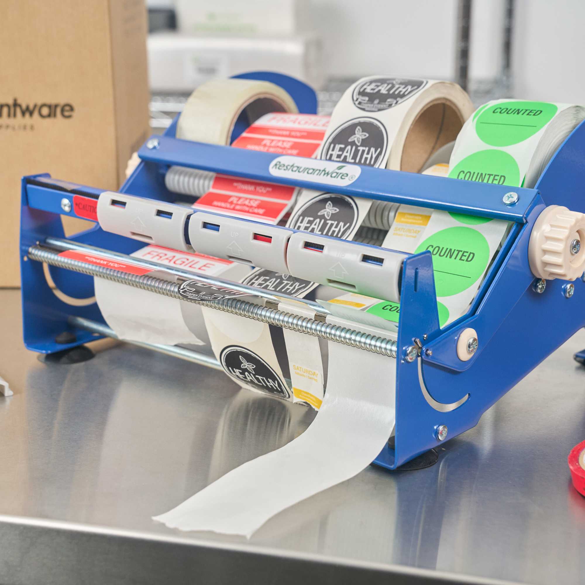 Handy Tek Manual Multi-Roll Tape and Label Dispenser - 12" Working Width - 14 1/2" x 13 1/2" x 7" - 1 count box