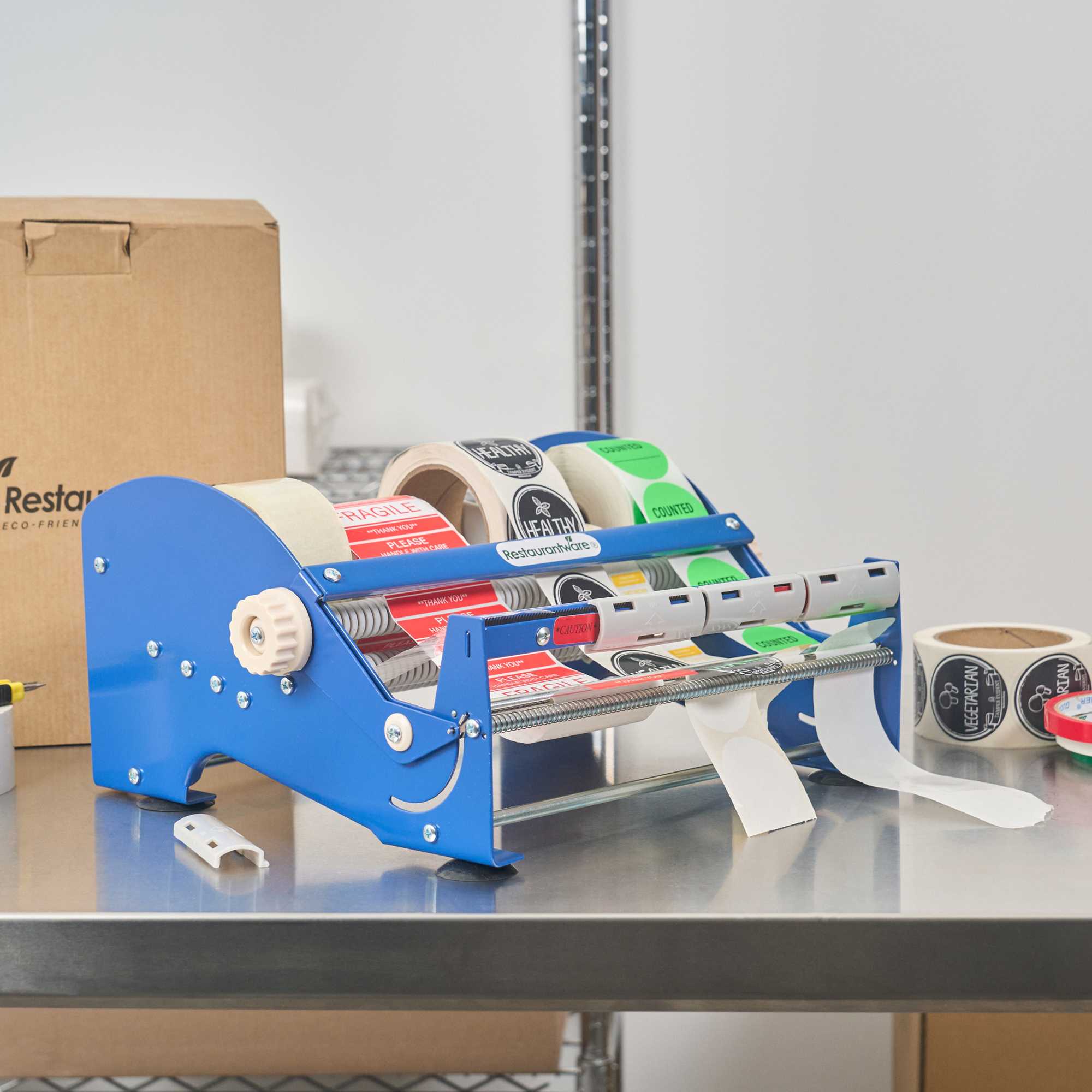 Handy Tek Manual Multi-Roll Tape and Label Dispenser - 12" Working Width - 14 1/2" x 13 1/2" x 7" - 1 count box