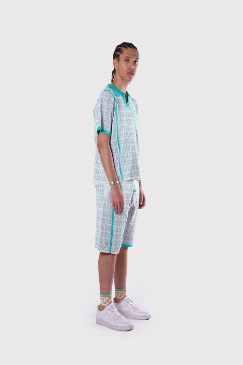 Racket Club Buttonless Crochet Polo