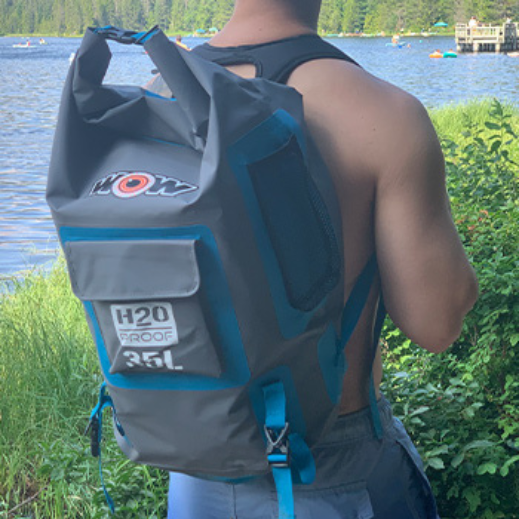 WOW Watersports H2O WaterProof Dry Backpack with Adjustable Strap Blue
