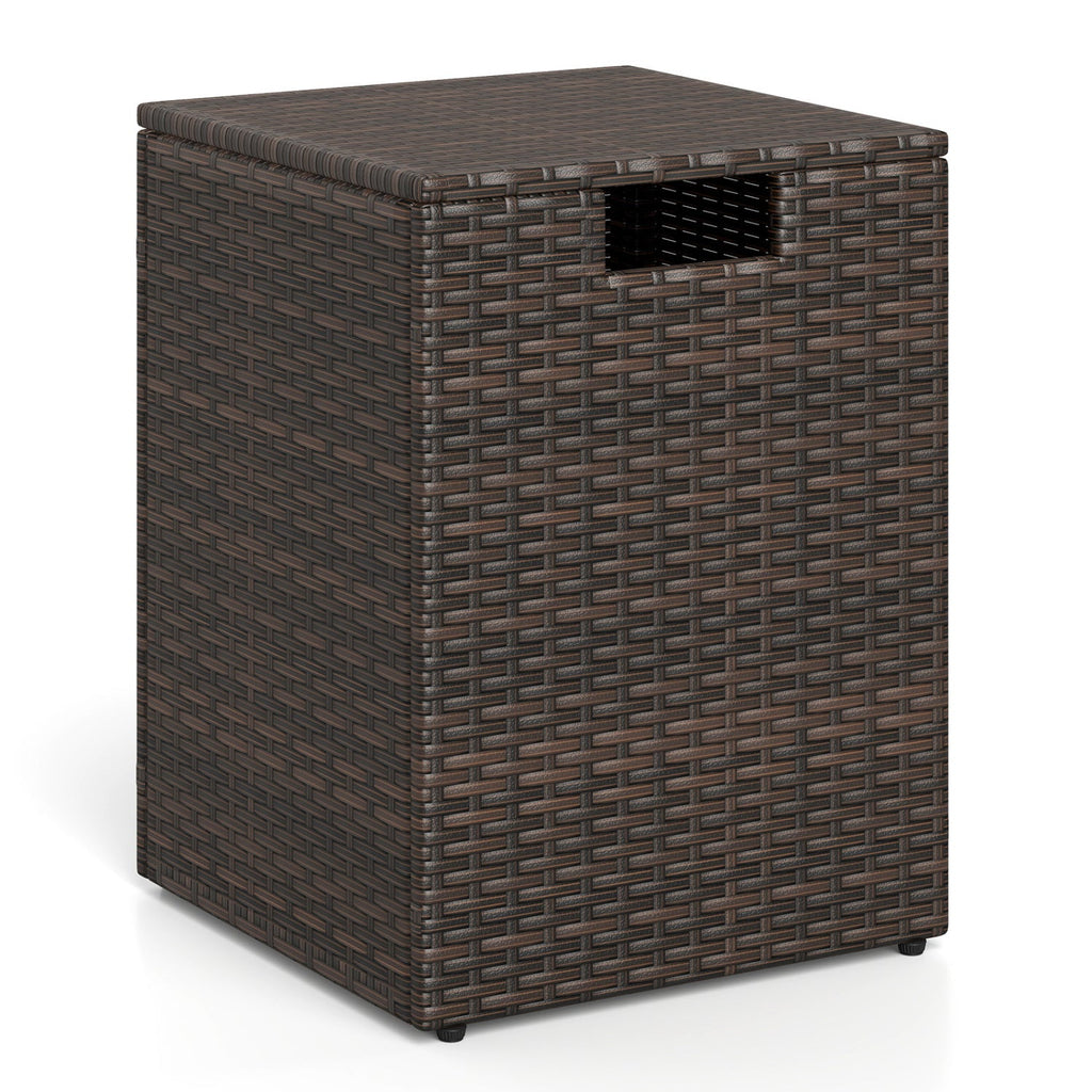Rattan Propane Tank Cover Patio Hideaway Tank Side Table