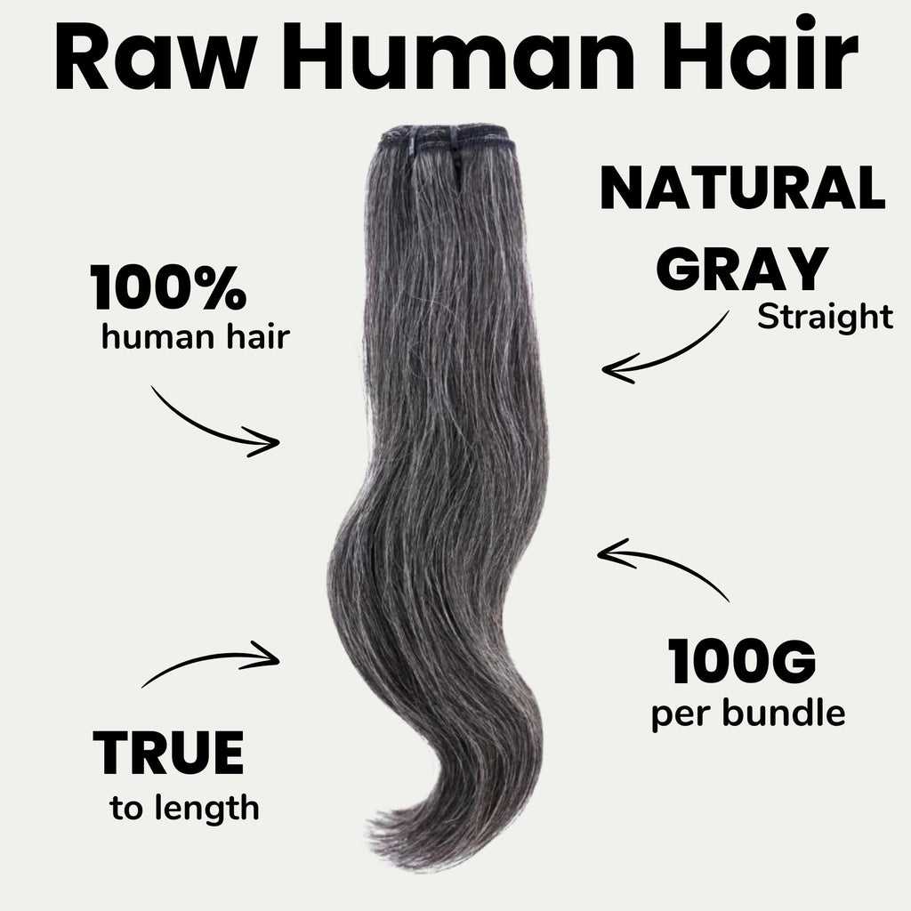 Raw Vietnamese Natural Gray 100% Human Hair Bundles