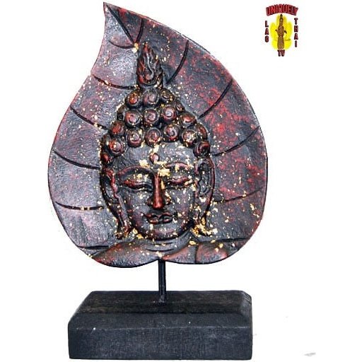 Tabletop Decor Red Buddha Face on Leaf