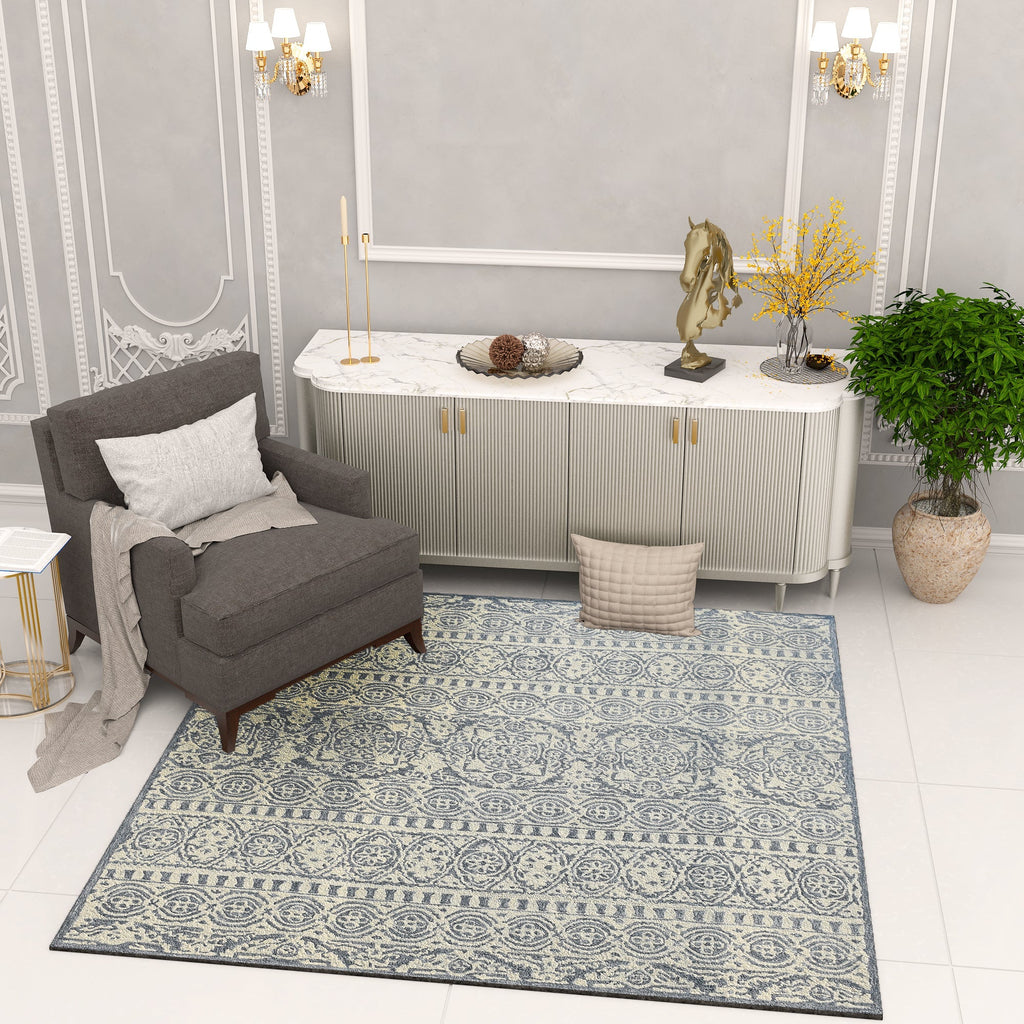 Premium Hand-Tufted Rug Made of 100% Wool  - Relic Light - 6x6 Feet