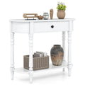 Retro Console Table 36"L Wooden 2-Tier Narrow Behind Couch Foyer Table