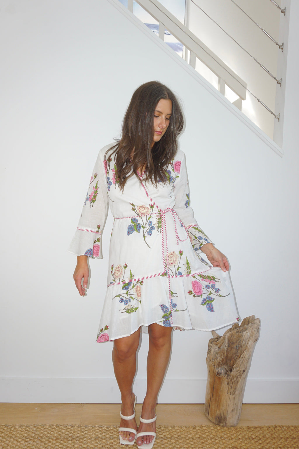 Rhode Mini Wrap Dress in Multi Rosette