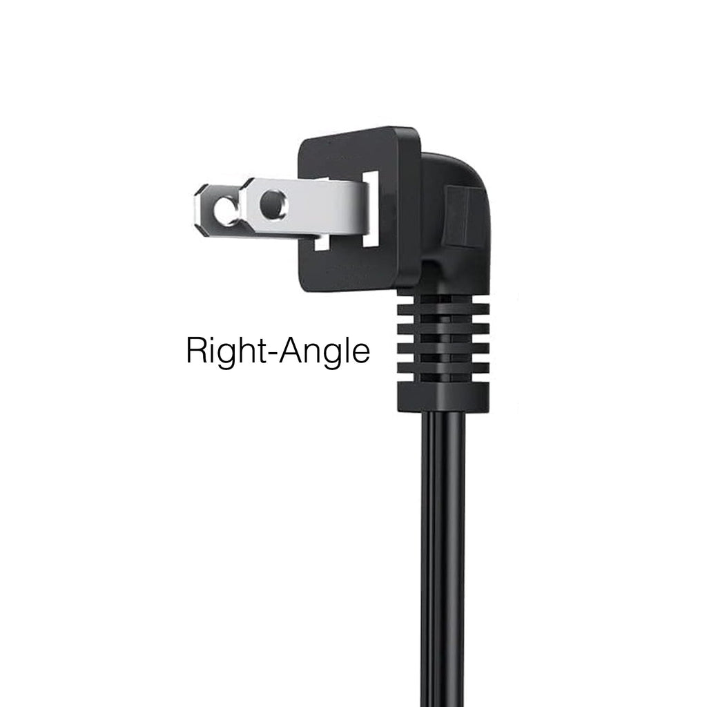 Samsung TV AC Power Cable | Right-Angle C7 Figure-8 Female to Right-Angle 2-Prong Male | Non-Polarized - 3903-000853