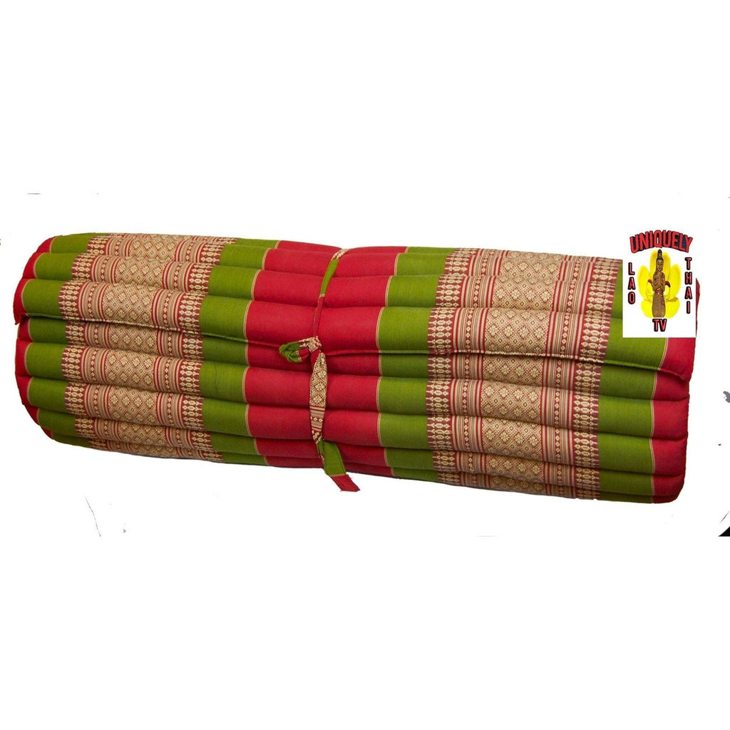 Roll-Up Thai Futon / Mattress Red and Green