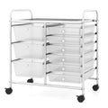 9-Drawer Rolling Storage Cart with Colorful Drawers and Metal Frame