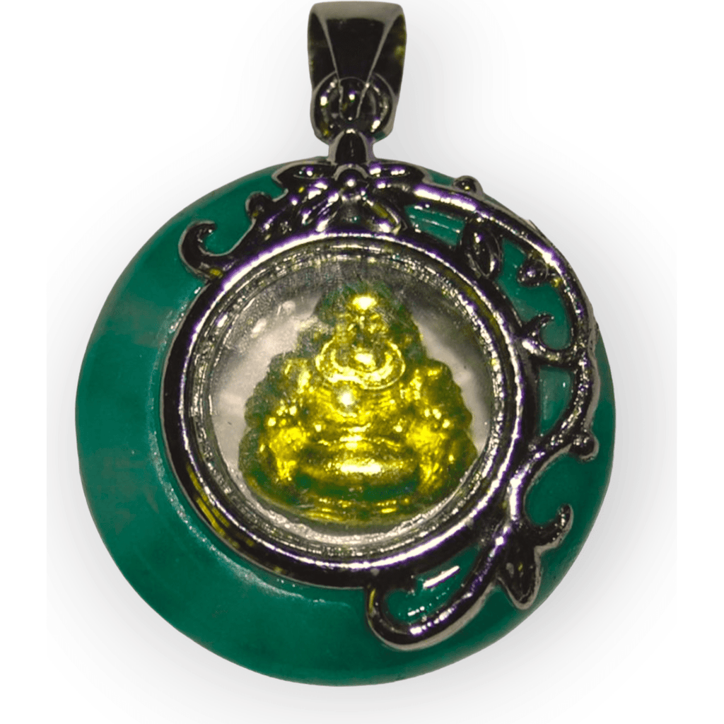 Round Jade Buddha Pendant 3/4" Diameter