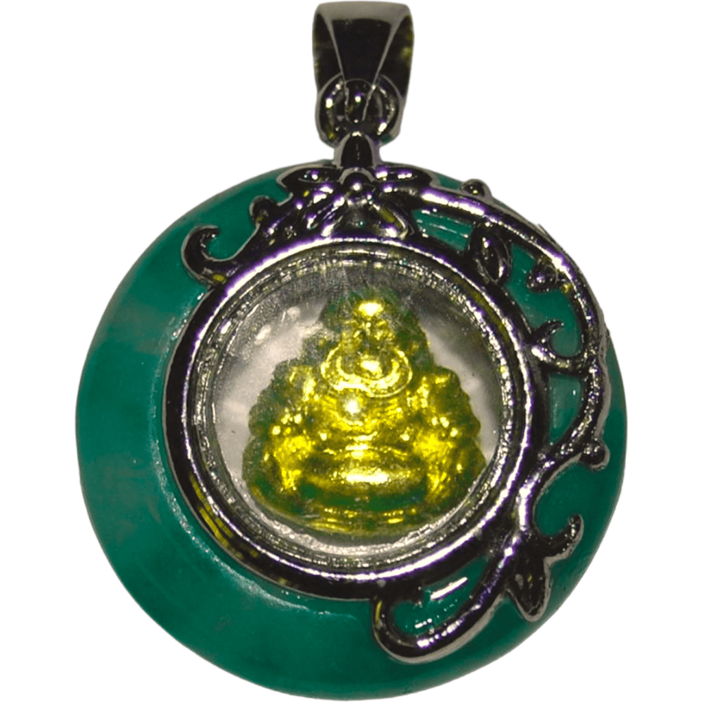 Round Jade Buddha Pendant 3/4" Diameter