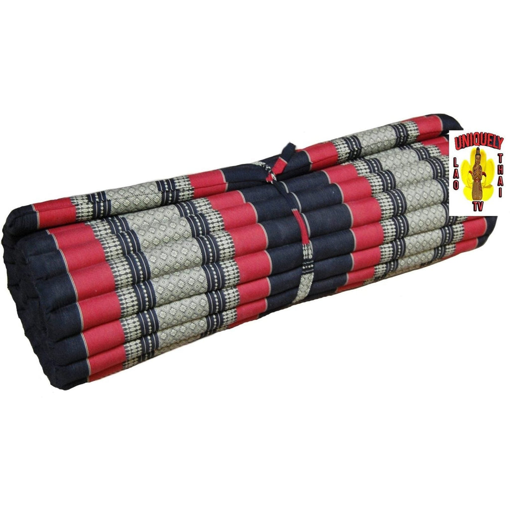 Rollable  Mattress Black and Red Elephant Pattern