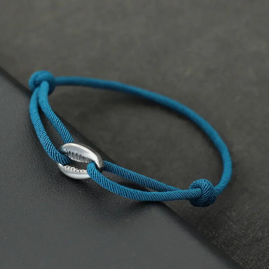 Handwoven Rope Macrame Bracelet for Men | Adjustable Shell Beach Surfer Bracelet