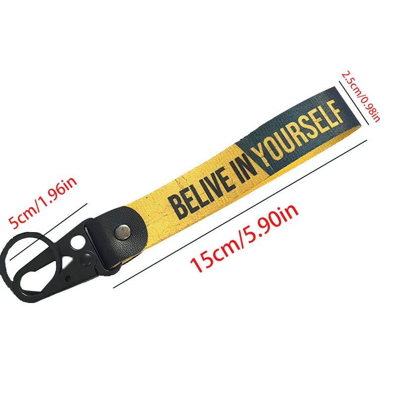 Nylon Key Strap Embroidery Lanyard | JDM Racing Car Keychain