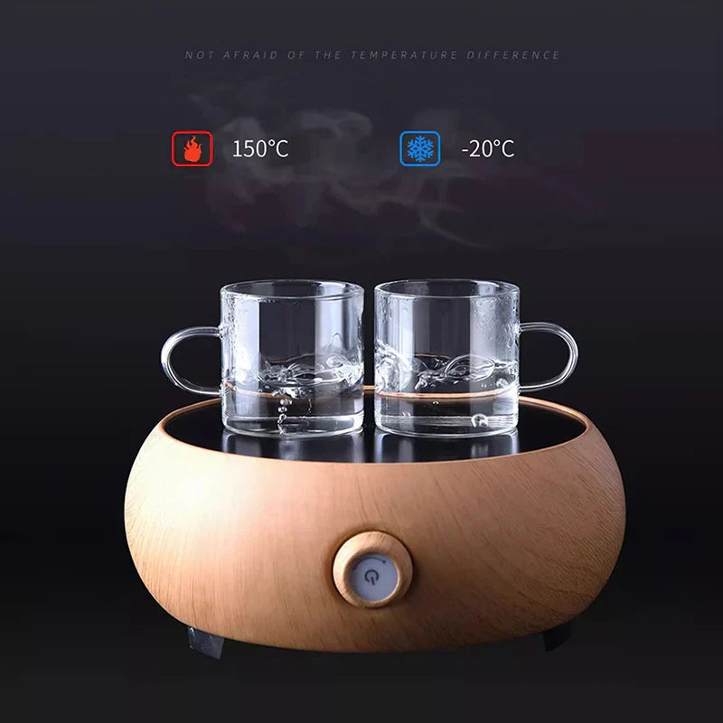 DecorBites™ Glass Handle Coffee Cup Set, Cold & Low Temp Resistant, Transparent Tea Cups