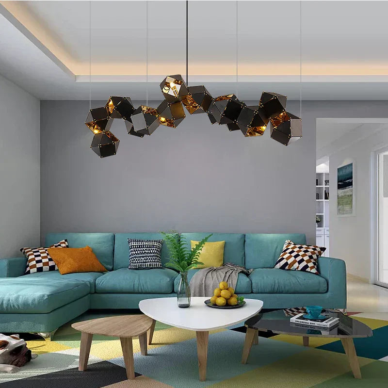 DecorBites™ Cube LED Pendant Light: Art Deco Hanging Lamp for All-Match Style