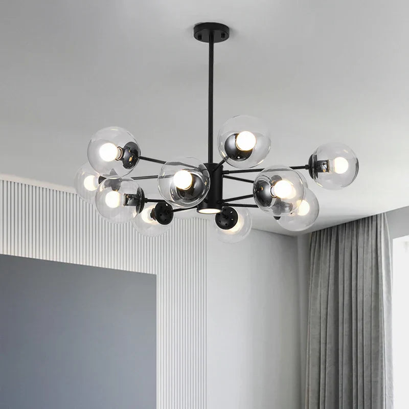 DecorBites™ Glass Ball LED Chandelier for Bedroom and Dining Room