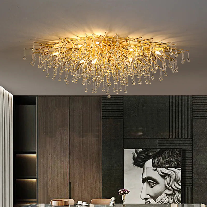DecorBites™ Crystal Ceiling Chandelier - Luxury Lighting for Modern Spaces
