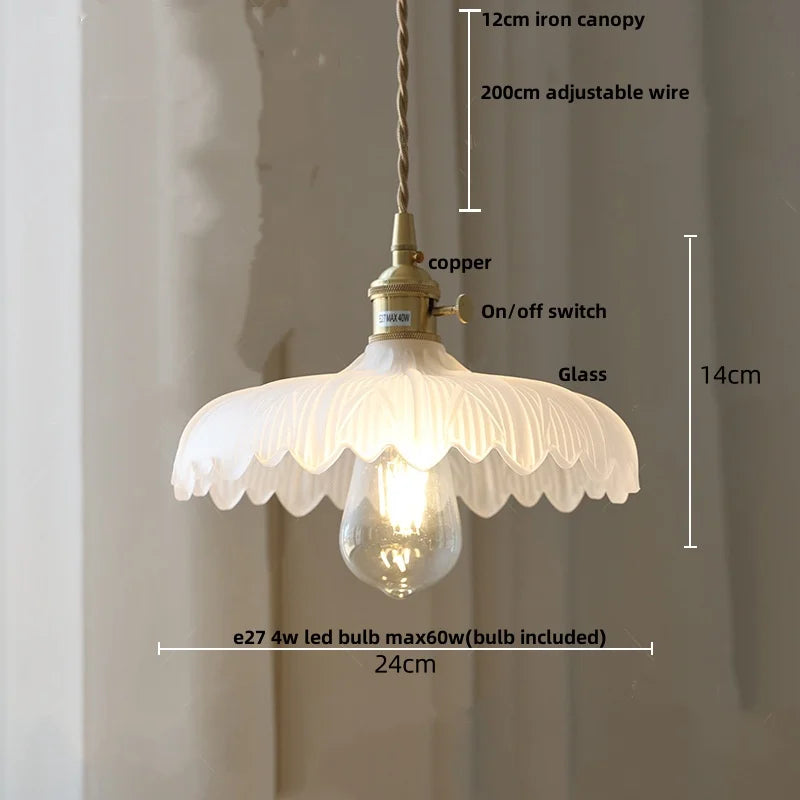 DecorBites™ Clear Glass LED Pendant Lamp Modern Wire Adjustable Hanging Light