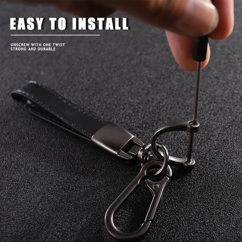 Opel Leather Keychain | Embroidered Car Emblem Key Ring