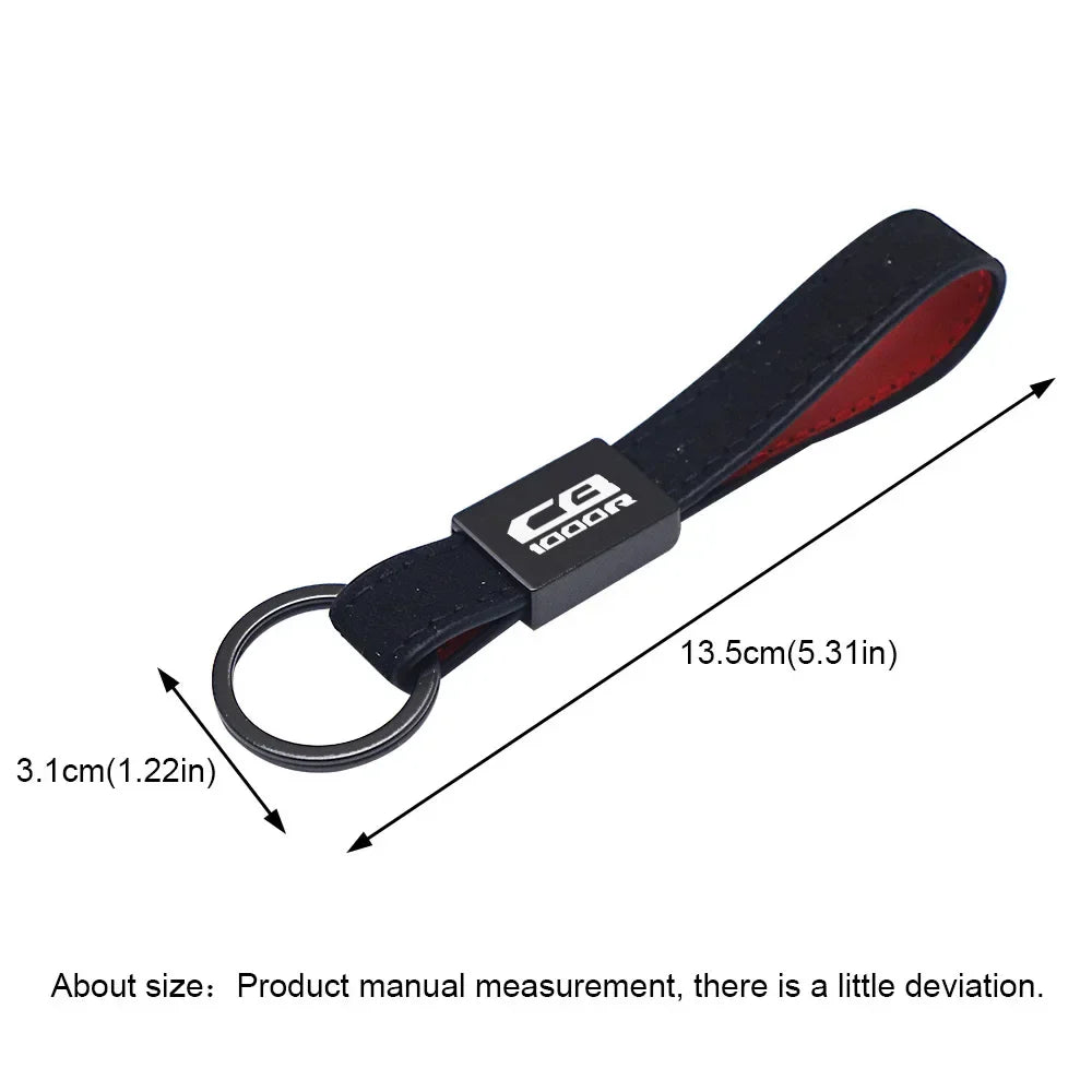 Motorcycle Leather Keychain for Honda CB500F CB500X CB650F CB650R CB750 CB1000R CB1100F CB1300 | Custom Fit Key Ring