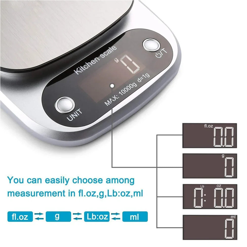 High Precision Kitchen Scale 3kg/5kg/10kg | Multifunctional LCD Food and Jewelry Scale