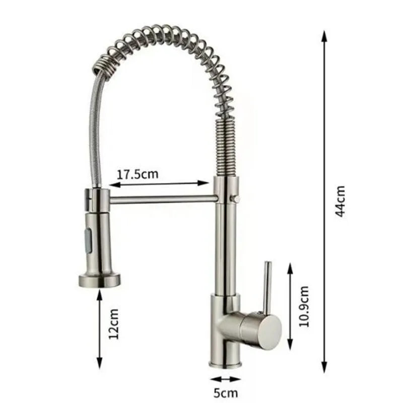 DecorBites™ Black & Gold Kitchen Faucet: Luxury Brass Pull Out Sink Mixer