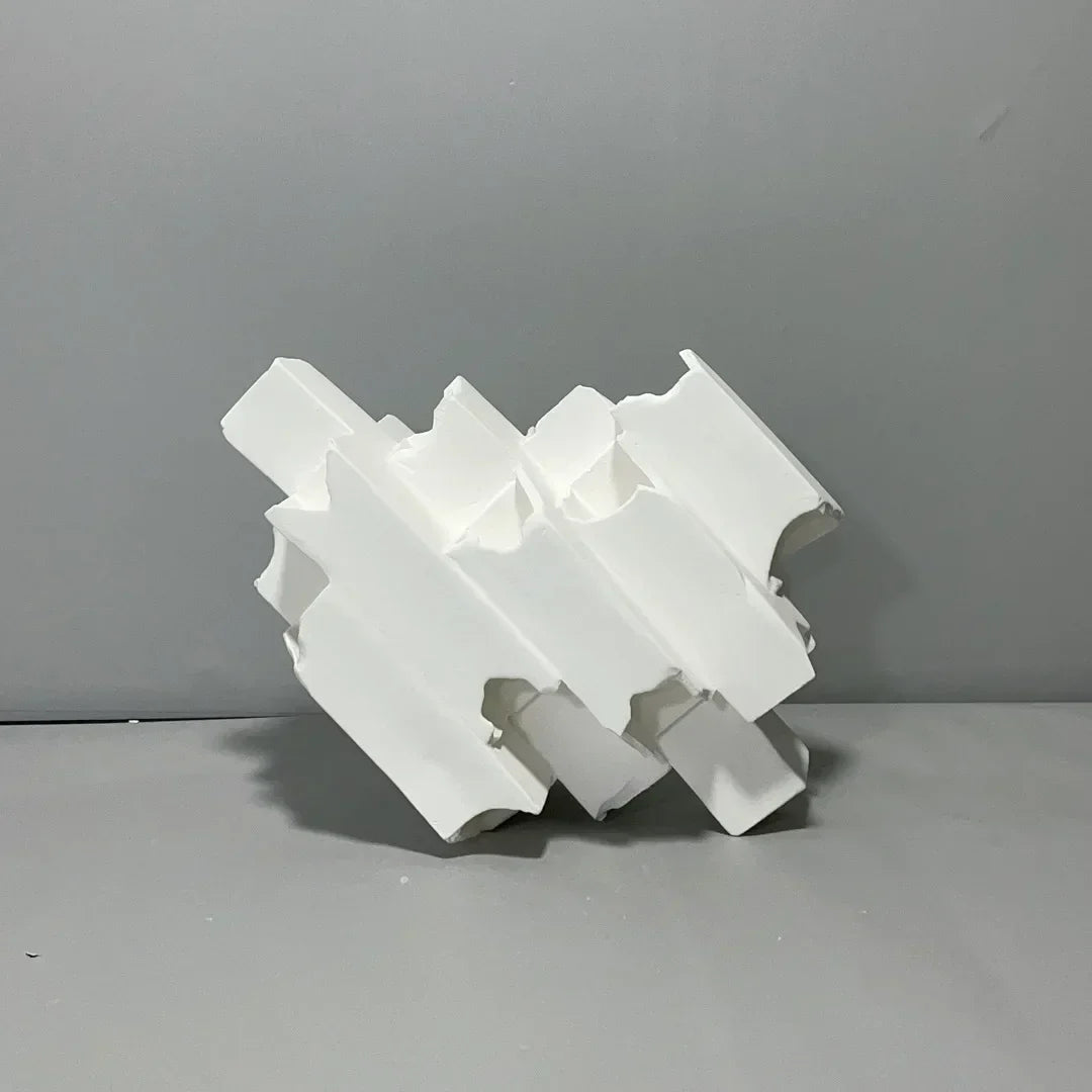 DecorBites™ Geometric Ceramics Flower Arrangement Sculpture Square Pipe Irregular Decor