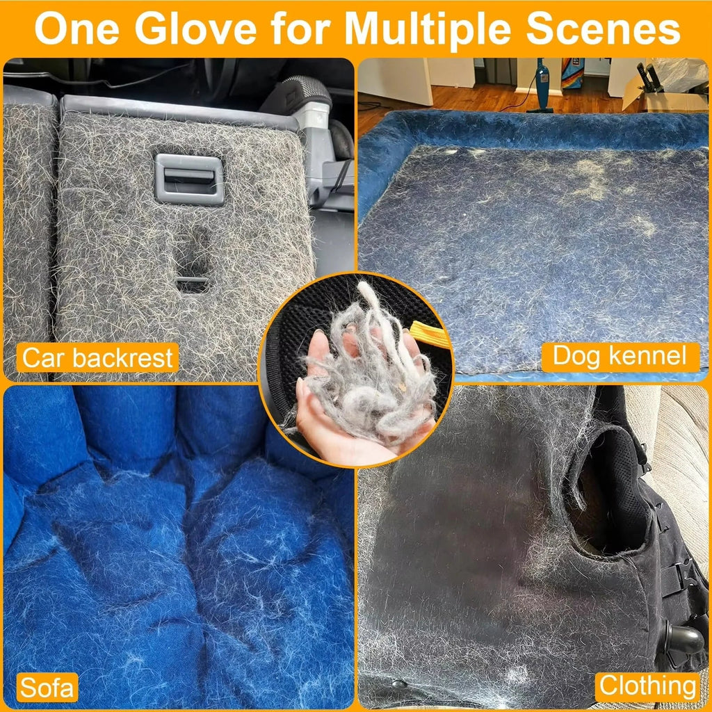 Pet Hair Removal Gloves | Reusable Static Grooming Gloves for Carpets and Furniture