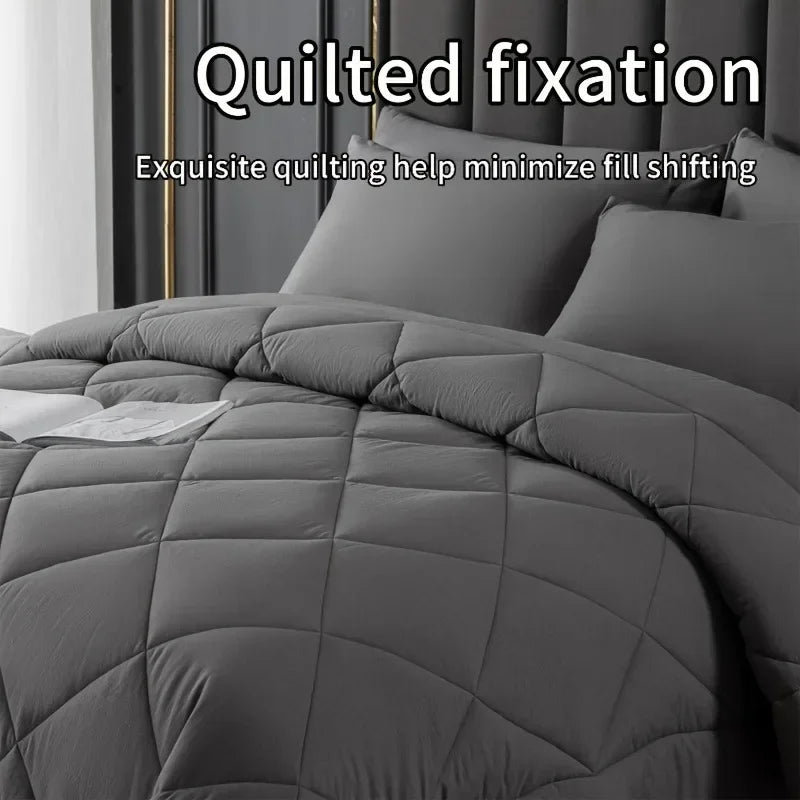 DecorBites™ King Size Quilt Set with Pillowcase - Soft, Breathable, and Durable Comforter