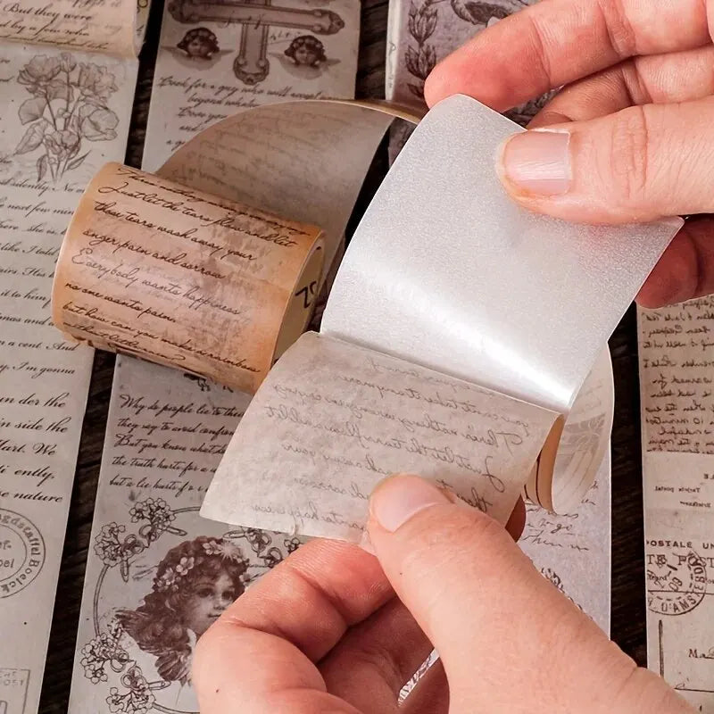 Vintage Poems Ticket Plants Washi Tape | Decorative Masking Tape for Scrapbooking and DIY Crafts