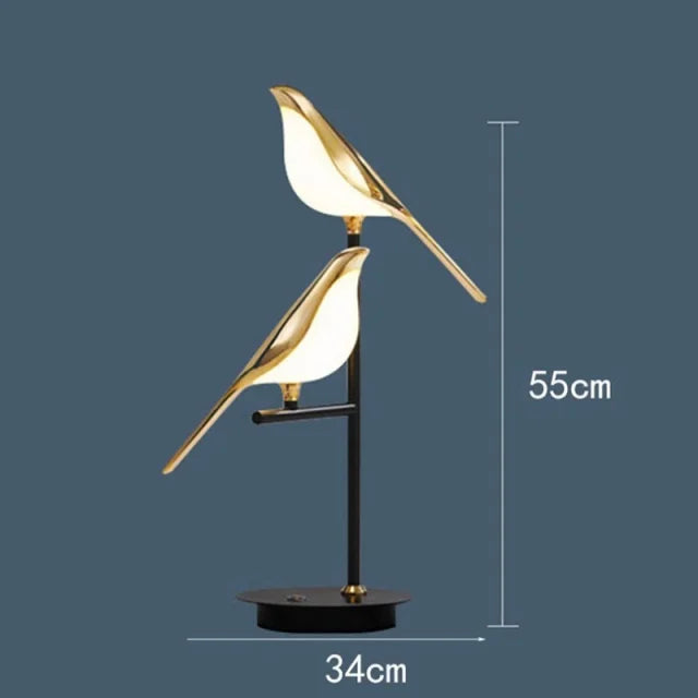 DecorBites™ Gold Magpie Bird Ceiling Chandelier | Modern LED Ring Light for Dining Room & Decor