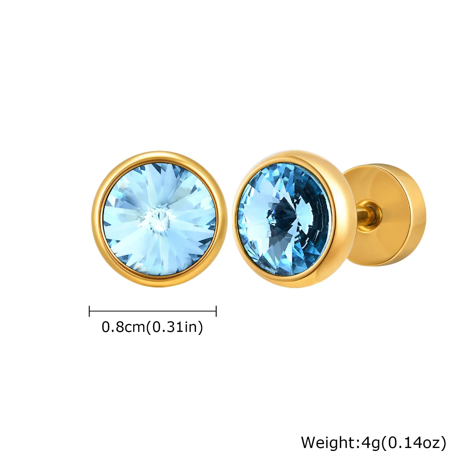 Stainless Steel Men’s Earrings | 8mm Multi-Faceted Screw Back Stud