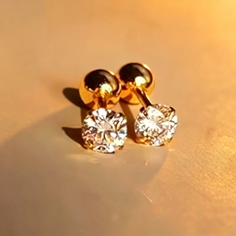 Heart Stud Earrings for Women | Hypoallergenic Screw Back Piercing Jewelry