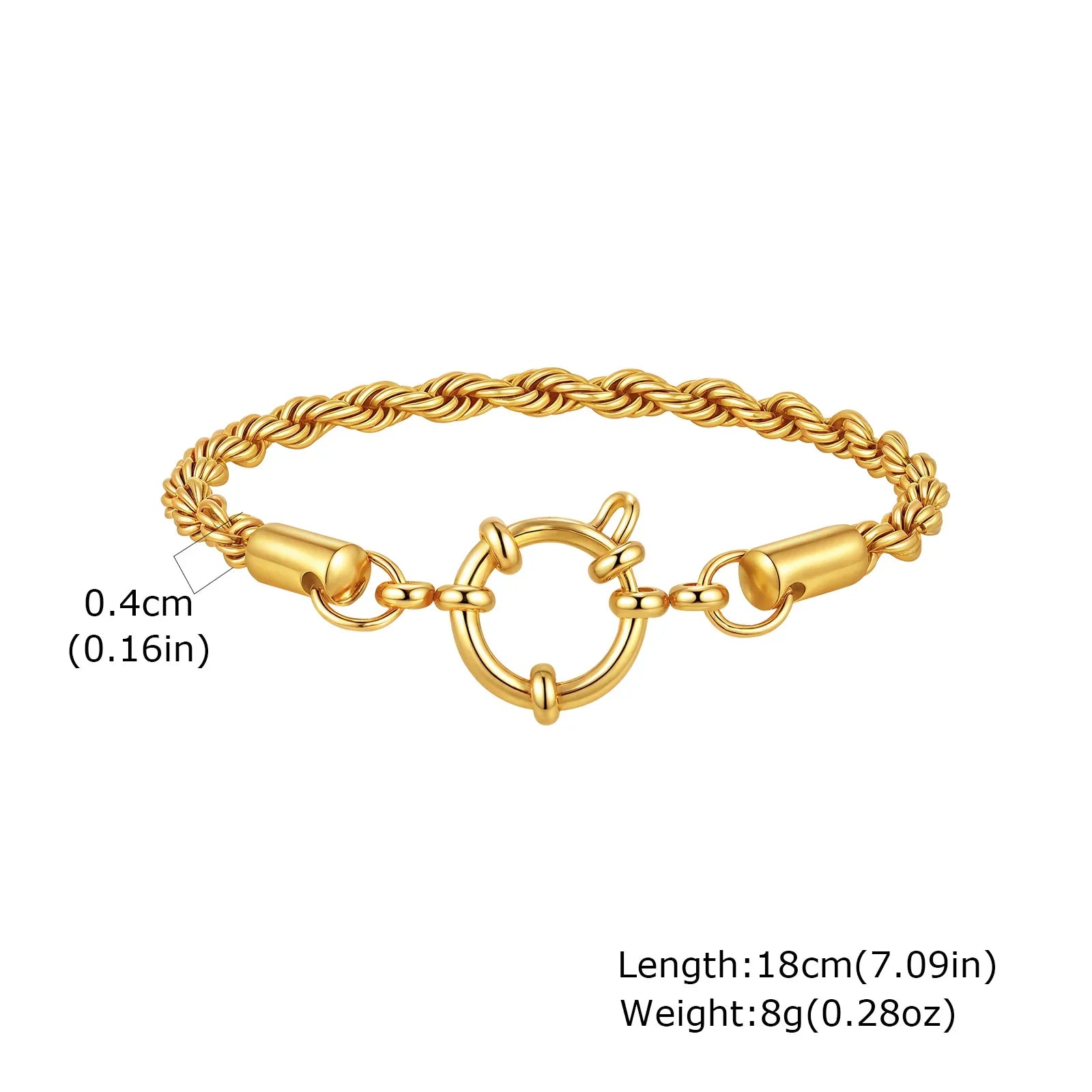 Vnox Square Chain Bracelet | Gold Stainless Steel Round Bubble Link Jewelry for Women