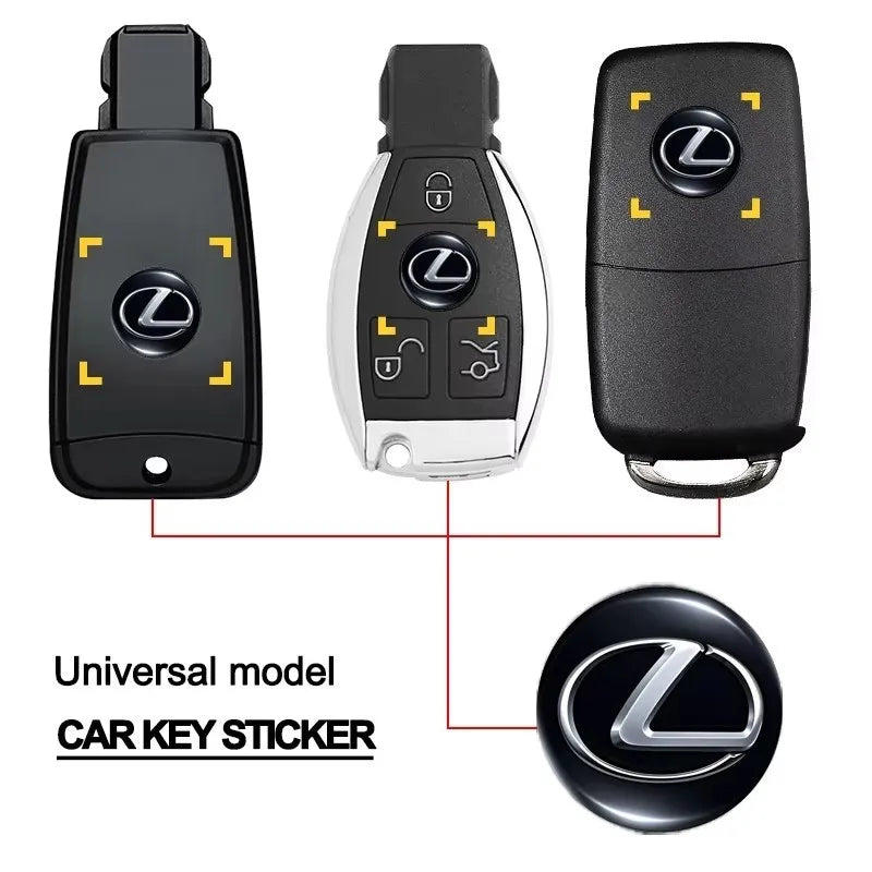 14/15MM Car Remote Key Sticker Aluminum Emblem Decoration Decal For Lexus