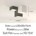 DecorBites™ Geometric LED Ceiling Light for Modern Bedroom, Study Room - Black/White Luxe Design
