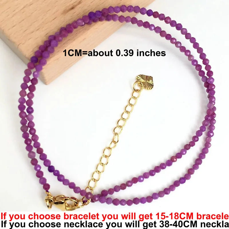 Faceted Gemstone Bead Choker Necklace and Bracelet Set | Natural Stone Jewelry for Men and Women