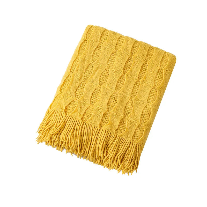 DecorBites™ Knitted Geometric Throw Blanket